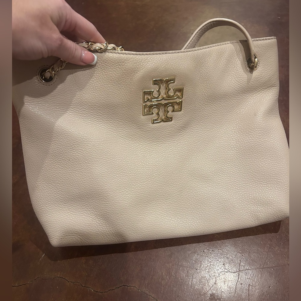 Tory Burch Britten Triple Compartment Tote Blush Light Oak